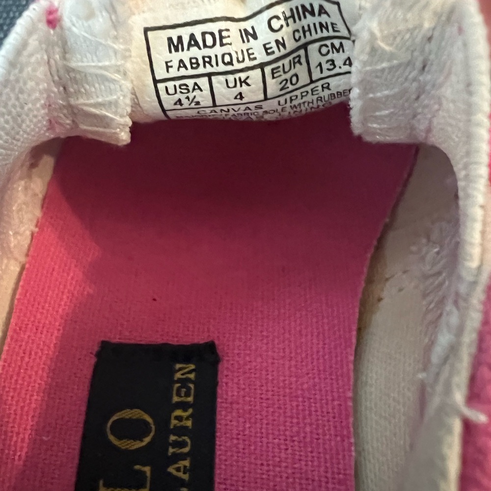Toddler Girl Polo Sneakers - EXCELLENT CONDITION - Worn 1x - Size 4.5 - Picture 5 of 8
